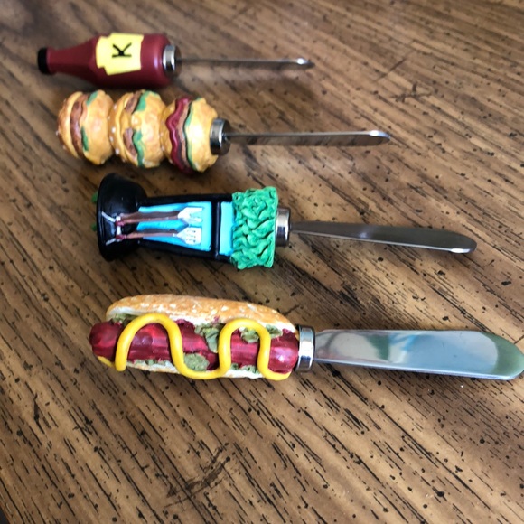NEW Vintage BBQ Themed Stainless Steel Knife Spreaders - Picture 2 of 12